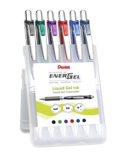 Pentel Energel Roller BL77 6 Kleuren Set Assorti