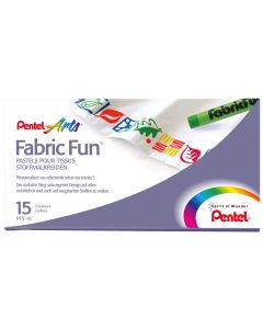 Pentel Textielkrijt Fabric Fun PTS15 Doos 15 Kleuren