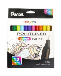 Pentel Fijnschrijver Pointliner S40-12 Kleuren Set 0,4